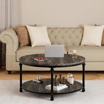 Round Coffee Table 30.31 Industrial Center Table