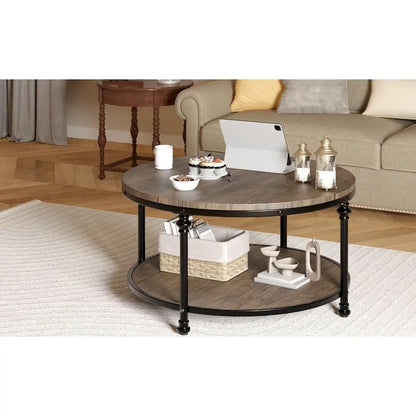 Round Coffee Table 30.31 Industrial Center Table