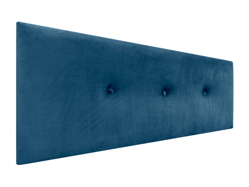 Homzora Smooth Velvet Headboard with Buttons 135x50 cm Fits 120/135/140 cm Beds - Blue