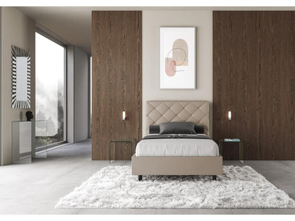 Doucezen 1.5-person bed with storage, upholstered, 120x210 cm, faux leather