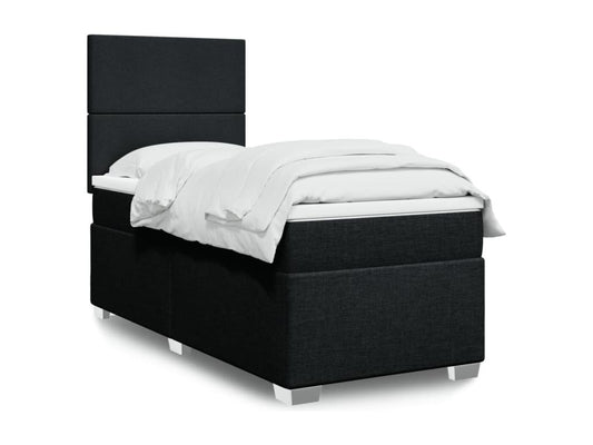 Doucezen bed base with black mattress 90x200 cm fabric