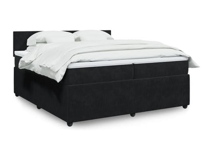 Homzora bed base and mattress, black, 200x200 cm, velvet