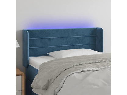 Dark Blue LED Headboard 83x16x78/88 cm Velvet