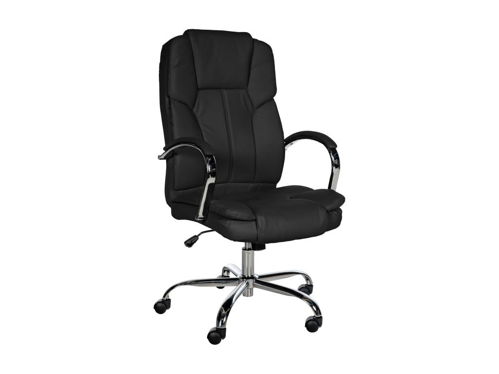 Xanthos Office Chair - Faux Leather / Chrome Metal - Black - XXL
