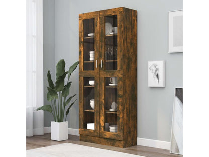 Smoked Oak Display Cabinet 82.5x30.5x185.5 cm Engineered Wood