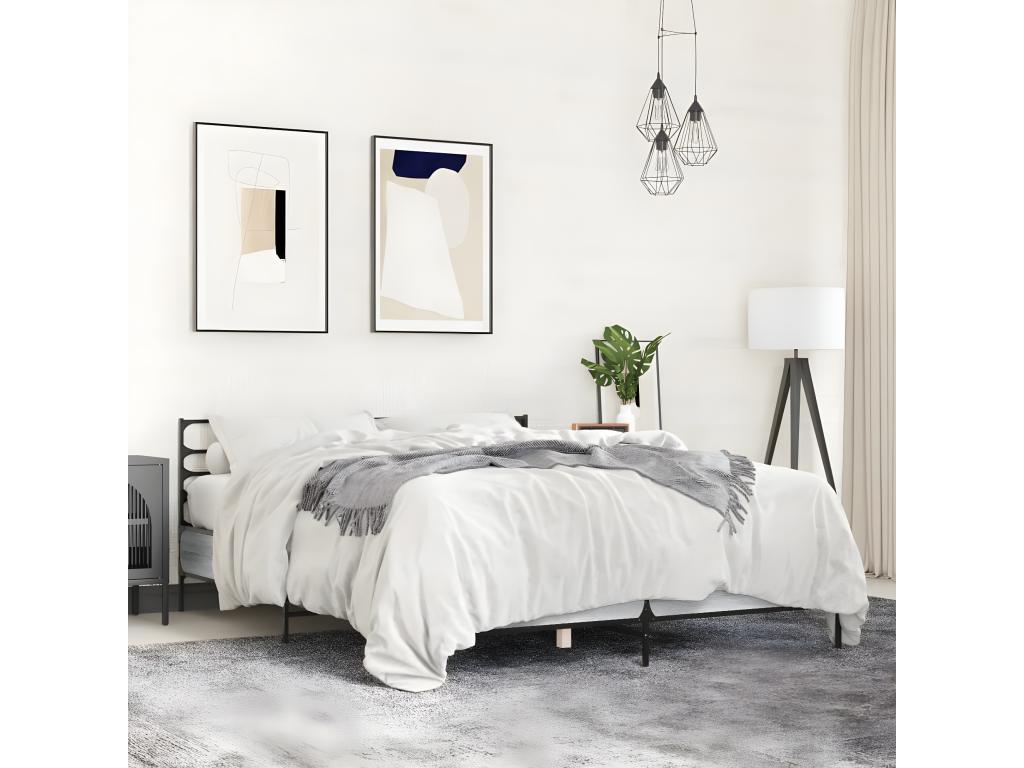 Bed frame without mattress Doucezen gray 140x190 cm