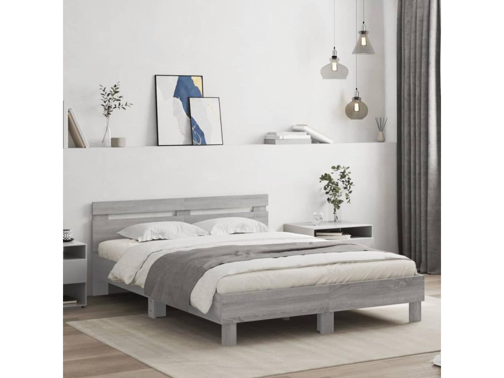 Bed frame with Doucezen grey headboard 150x200