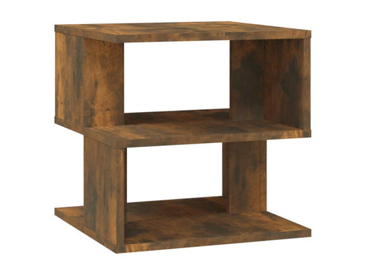 Smoked Oak Side Table 40x40x40 Engineered Wood