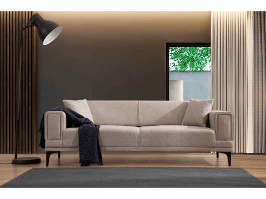 Vertice 3-seater convertible sofa in Doucezen canvas fabric