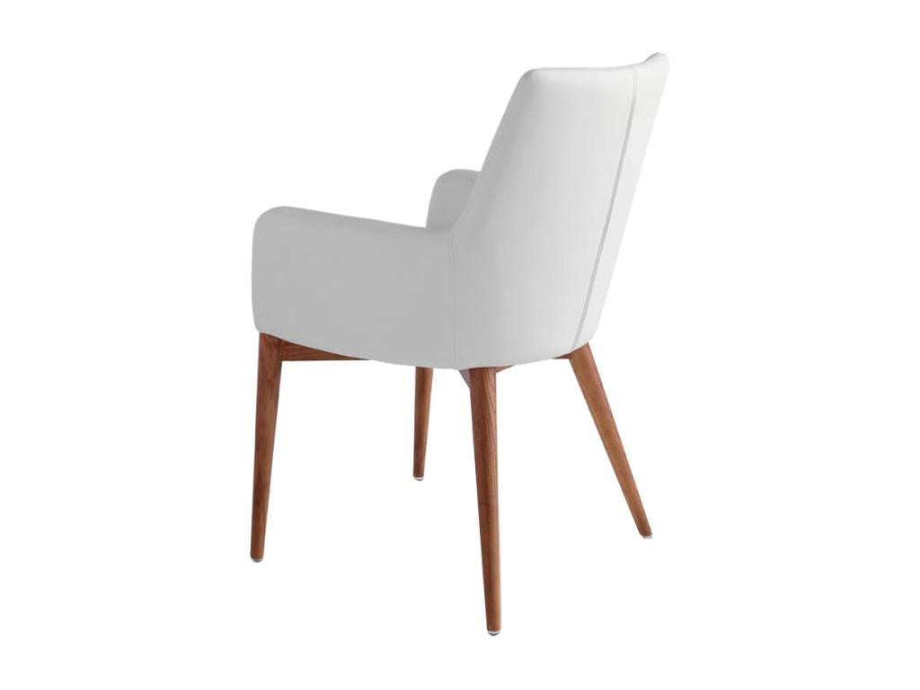 Homzora Ash Wood and White Fabric Chair - Set of 2 - Homzora 02 Cream