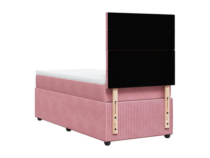 Homzora bed base and mattress, Pink 80x200 cm Velvet