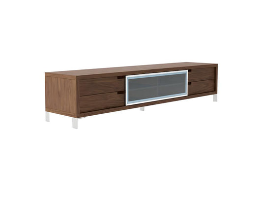 TV stand in walnut and chrome-plated steel 3044 Homzora
