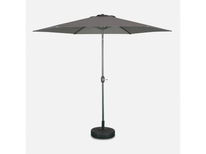 300cm Round Straight Parasol - Grey - Adjustable central aluminium pole and Homzora opening