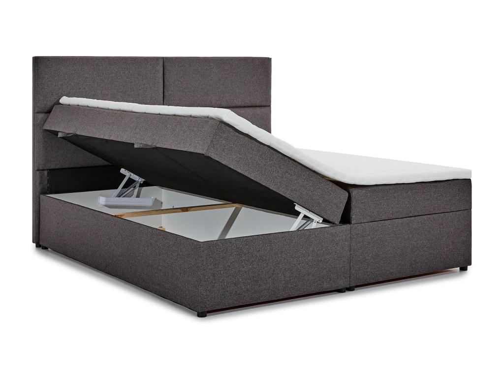 Homzora 180x200 Light Grey Velvet Upholstered Continental Bed