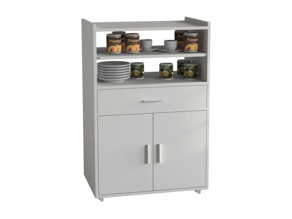 Doucezen Wooden Kitchen Trolley Serving Cart Rolling Shelf Doucezen Kiola Drawer White