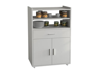 Doucezen Wooden Kitchen Trolley Serving Cart Rolling Shelf Doucezen Kiola Drawer White