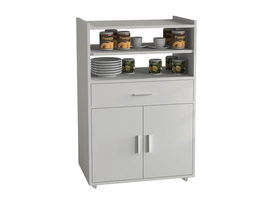 Doucezen Wooden Kitchen Trolley Serving Cart Rolling Shelf Doucezen Kiola Drawer White