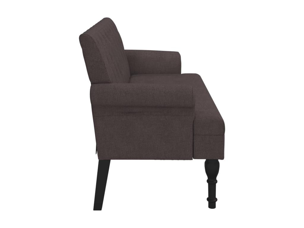 Bench with dark brown backrest, 120x62x75.5 cm, fabric