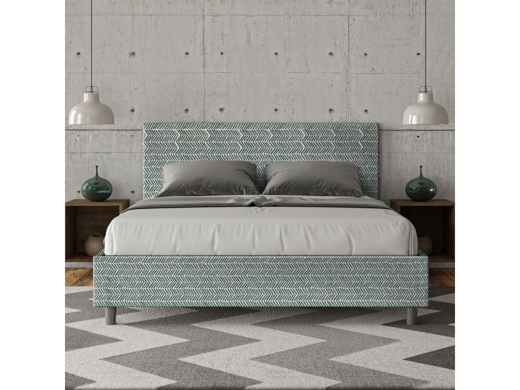Homzora 7 Light Blue Upholstered Storage Bed 160x200cm