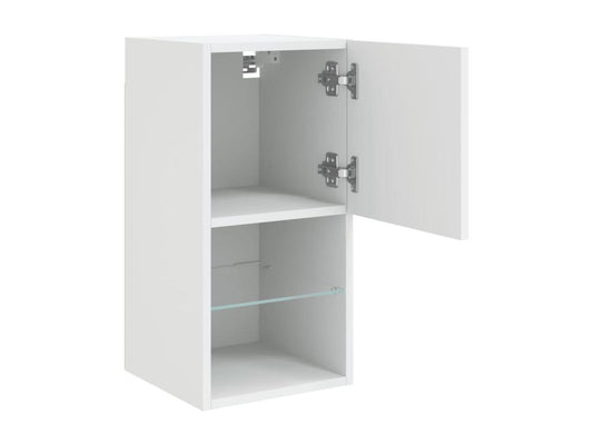 TV stand with Homzoraères white LED lighting, 30.5x30x60 cm