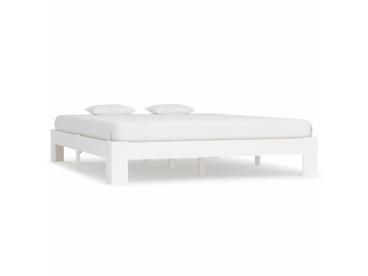 White bed frame, solid pine wood, 160x200 cm, 6