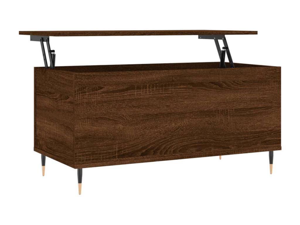 Coffee table, brown oak, 90x44.5x45 cm, engineered wood