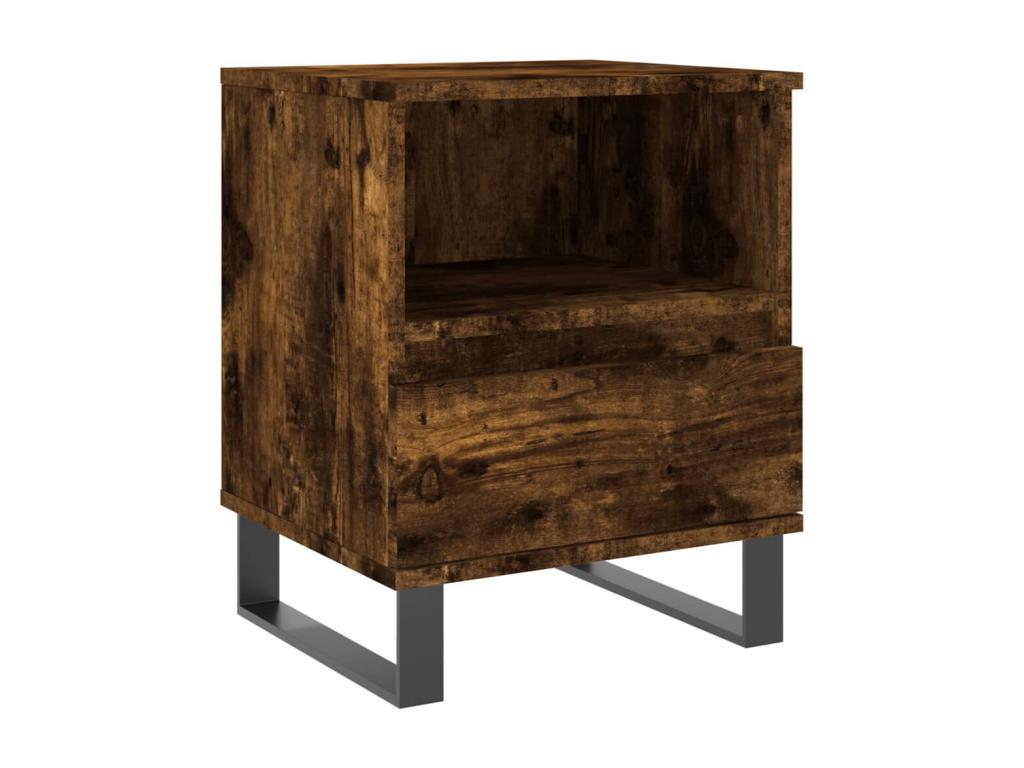 2-piece bedside tables in smoked oak, 40x35x50 cm, engineered wood