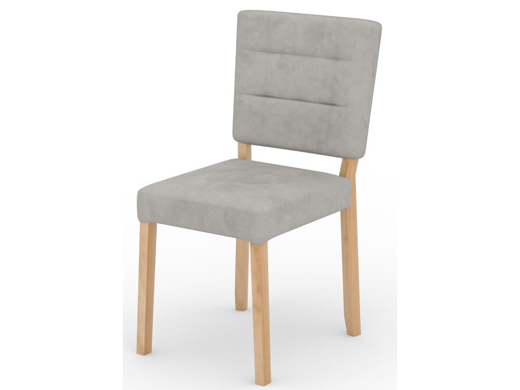 Modern chair in natural beech wood and choice of fabric Kloba-Tissu 27100