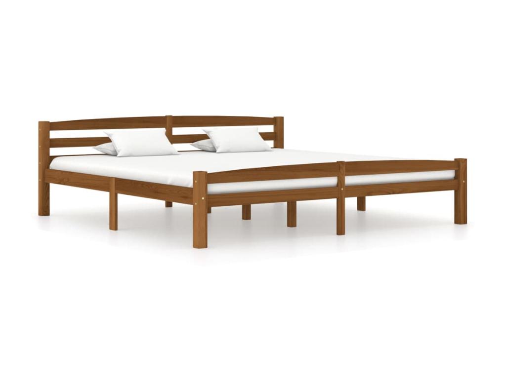 Honey brown bed, solid pine wood, 180x200