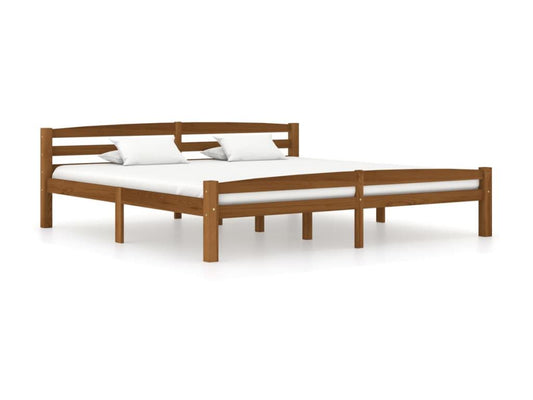 Honey brown bed, solid pine wood, 180x200