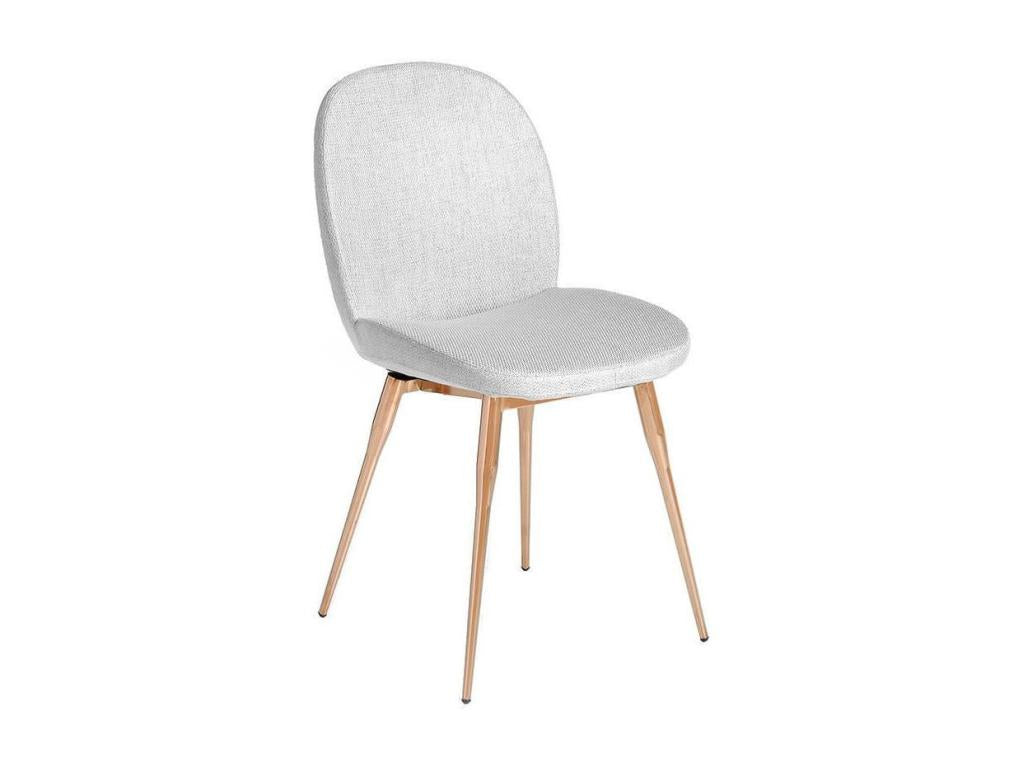 Doucezen Grey Fabric Chair with Rose Gold Steel Legs - Set of 2 - Doucezen Color 67