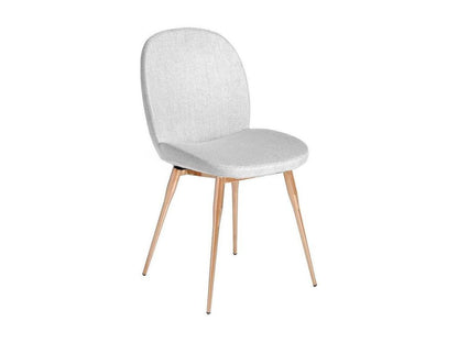 Doucezen Grey Fabric Chair with Rose Gold Steel Legs - Set of 2 - Doucezen Color 67
