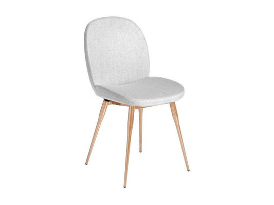 Doucezen Grey Fabric Chair with Rose Gold Steel Legs - Set of 2 - Doucezen Color 67