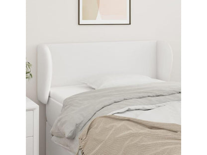 Headboard with wings, white, 103x23x78/88 cm, faux leather