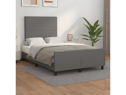 Bed frame without mattress gray 120x190 cm faux leather