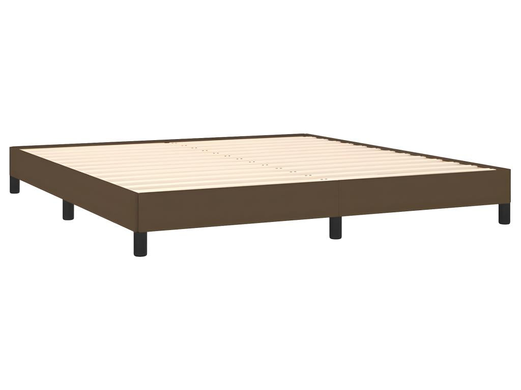 Dark brown bed frame without mattress, 160x200 cm, fabric