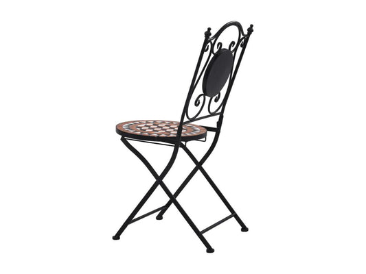 Mosaic bistro chairs, 2 pieces, brown ceramic