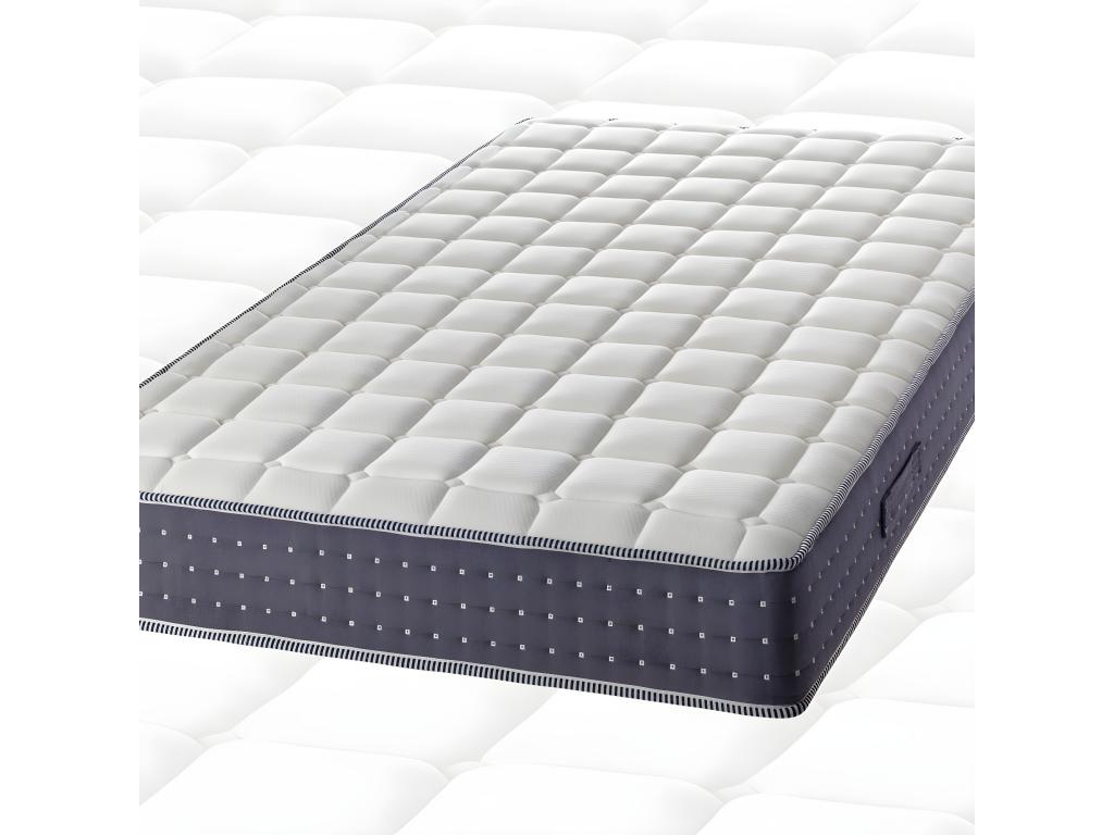 Doucezen - Mattress Pack 140x190 with 2x20cm Detachable Upholstered Bed Base, Doucezen Anthracite, Silver Legs 15cm