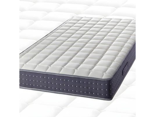 Doucezen - Mattress Pack 140x190 with 2x20cm Detachable Upholstered Bed Base, Doucezen Anthracite, Silver Legs 15cm