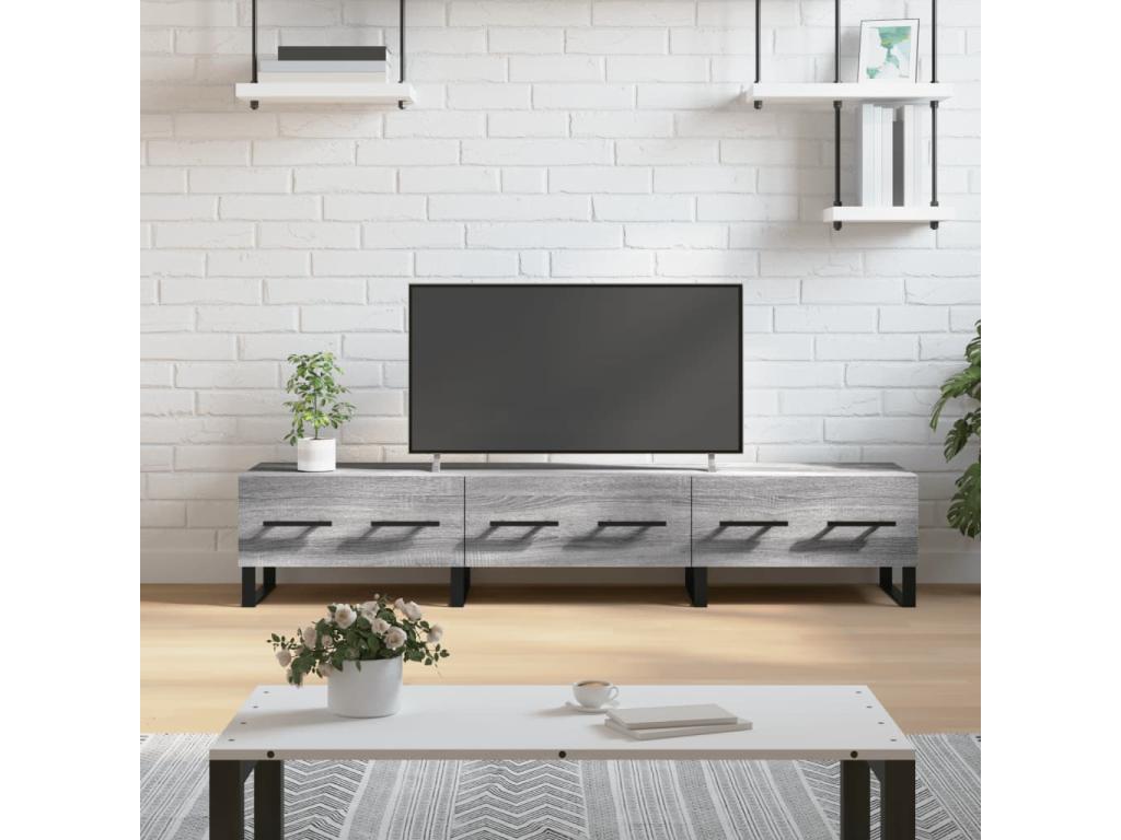 Homzora TV stand, grey, 150x36x30 cm, engineered wood
