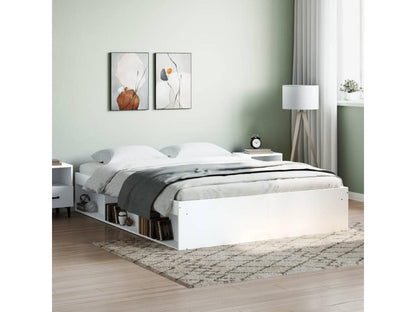 White bed frame without mattress, 140x200 cm