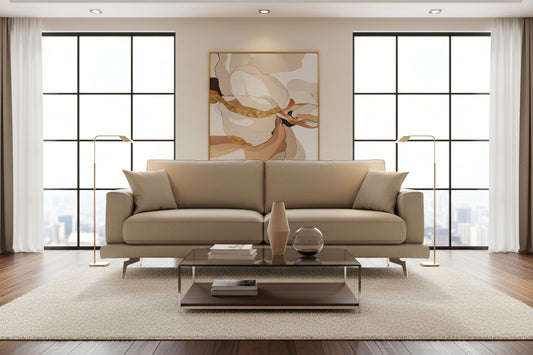 Doucezen Modern Sofa in Soft, Stain-Resistant Fabric T05 178 cm Beige