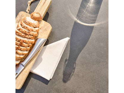 Set of rectangular grey garden table and 8 grey chairs