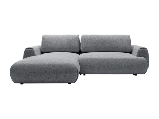 Doucezen Left-Hand Corner Sofa Bed in Textured Grey Fabric