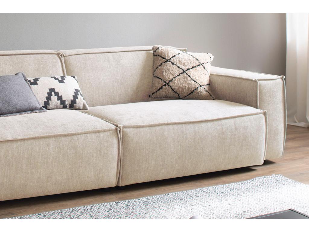Sofa - beige woven fabric - Doucezen