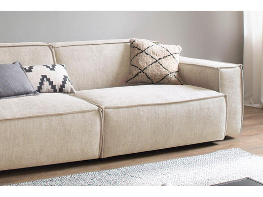Sofa - beige woven fabric - Doucezen
