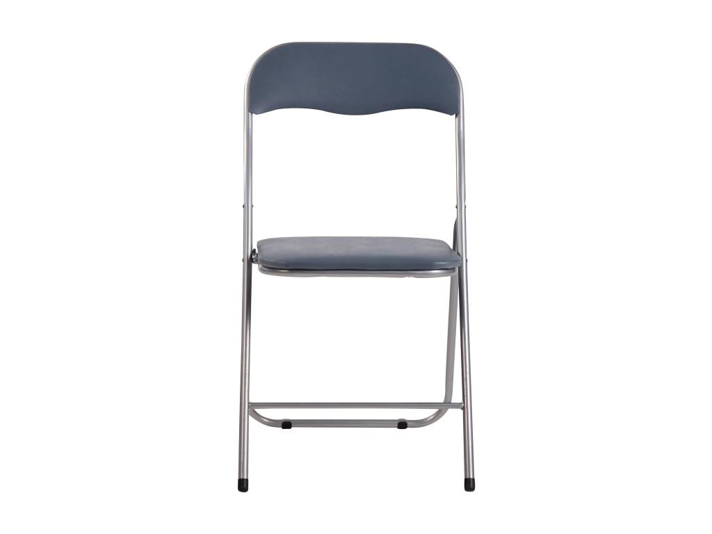 Set of 2 folding chairs - Plastic/Metal - Grey/Silver - Doucezen