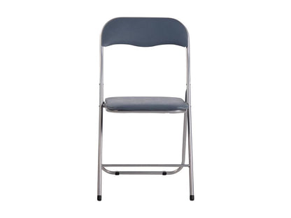 Set of 2 folding chairs - Plastic/Metal - Grey/Silver - Doucezen