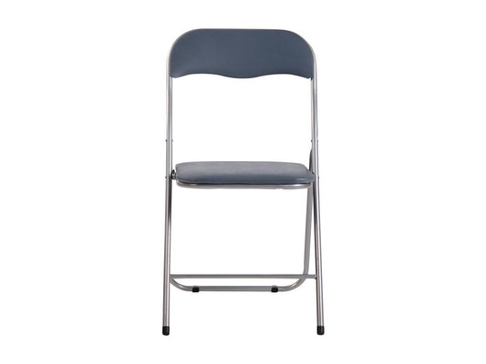 Set of 2 folding chairs - Plastic/Metal - Grey/Silver - Doucezen