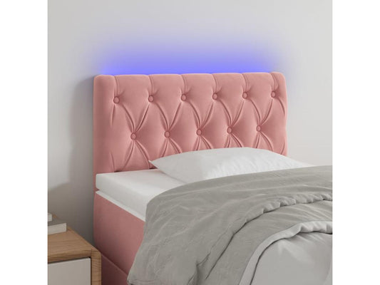 Pink LED Headboard 80x7x78/88 cm Velvet